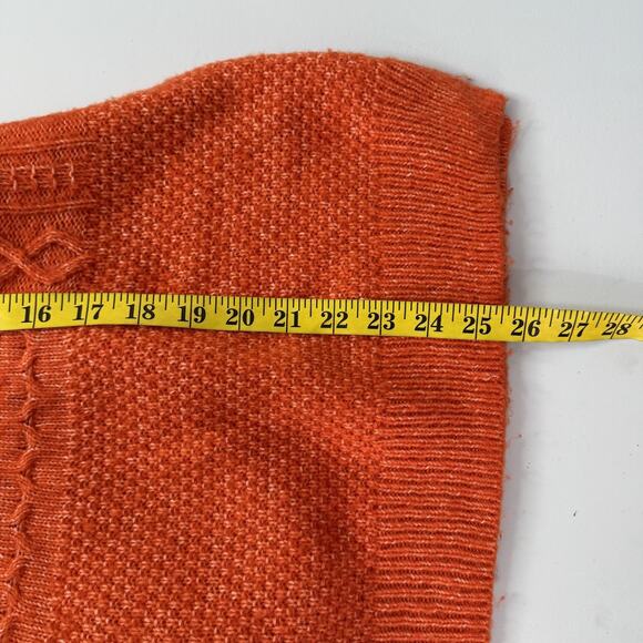 Cabi Sweater Womens XL Orange Textured Cable Knit Crewneck Harvest Pullover Boxy - Picture 10 of 11